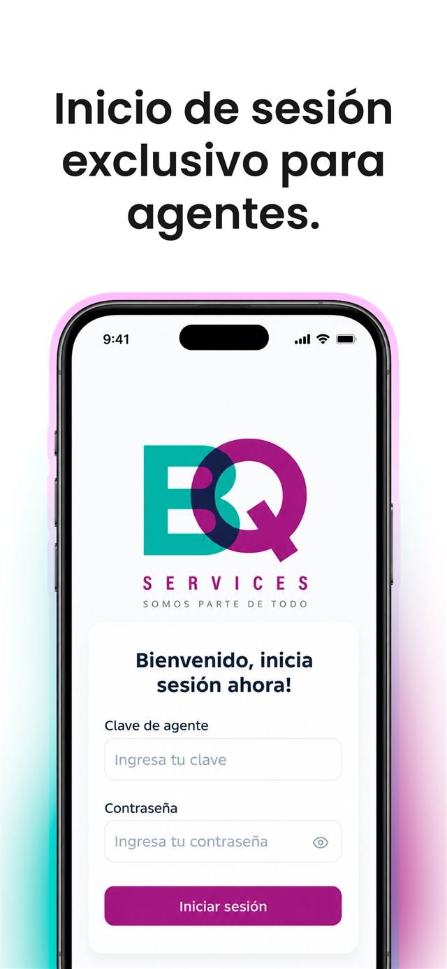 Pantalla de inicio de sesión exclusiva para agentes en Be-Q Agentes